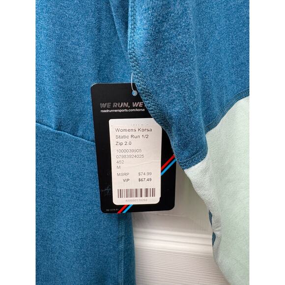 Korsa Road Runner Sports Blue Static Run 1/2 Zip Running Top, NWT, Size M - Picture 3 of 6